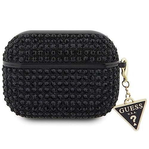 Guess GUAPHDGTPK Hülle für AirPods Pro Schwarz Rhinestone Triangle Charm