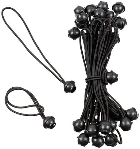 MFH Spanngummi mit Kugel Schwarz 25er Pack