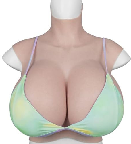 HUANQIN Realistisch Künstliche Brüste Gefälschte Silikon Brüste Silikon Gefüllt Z Cup, Silikonbrüste als BH-Einlagen, Silikonbusen, Silikon Brüste Silikon Bodysuit Silikon Crossdresser, Elfenbein