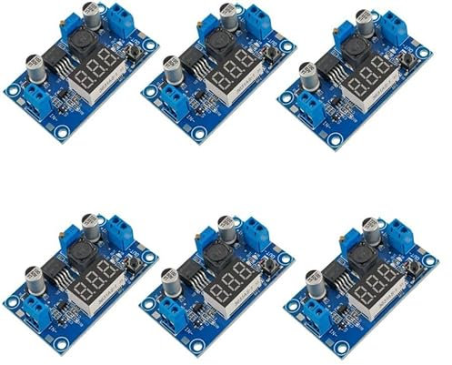 DUBEUYEW DC-DC Buck Converter con pantalla LED Voltímetro Buck Convertidor DC-DC 4.0-40V a 1.25-37V 2A Tablero Ajustable de Voltaje Módulo Reductor Módulo de Fuente de Alimentación (6 Pack)