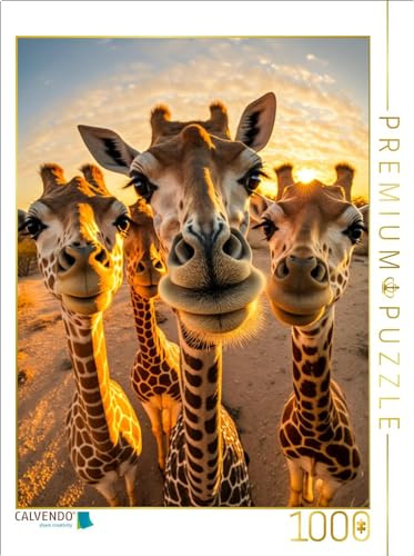 CALVENDO Puzzle Giraffen | 1000 Teile Lege-Größe 64 x 48 cm Foto-Puzzle für glückliche Stunden