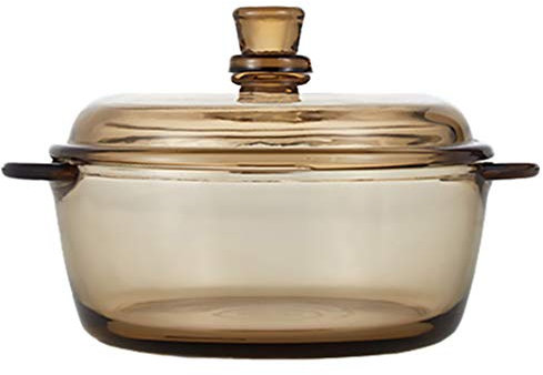 Cocotte en verre avec couvercle rond transparent, plat de cuisson, bols de cuisson faciles à saisir, bol de service de soupe, récipients de stockage des aliments pour soupe de nouilles, salade marron
