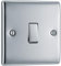 AMK® BG Nexus Metal Polished Shiny Mirror Chrome Single Light Switch 1 Gang 2 Way 10a