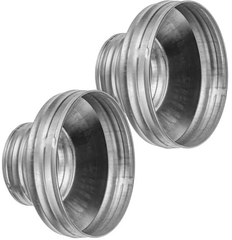 2 Pack - 6 to 4 Inch / 150 to 100 mm Round Galvanized Steel Duct Reducer - Duct Fitting - Pipe Increaser Reducer - Metal Tube Reducing Coupling for Drain, Waste and Ventilation (6 to 4 Inch)