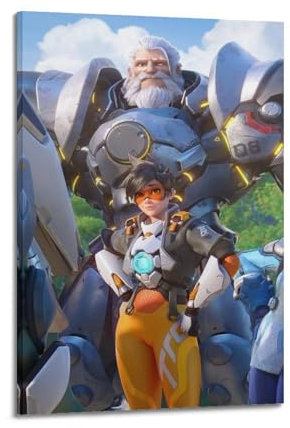 IKHFVYH Overwatch-Poster, Motiv: Spiel, Tracer, dekoratives Gemälde, Leinwand, Wandposter und Kunstdruck, moderne Familienschlafzimmer-Dekoration, Poster, 60 x 90 cm
