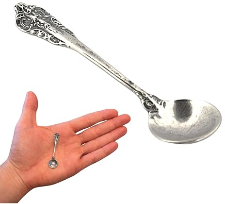 APOLEEA Cuchara de sal pequeña de plata de ley 925, cuchara redonda pulida de alta calidad de 5,6 cm, mango de hermoso diseño, regalo para entusiastas culinarios