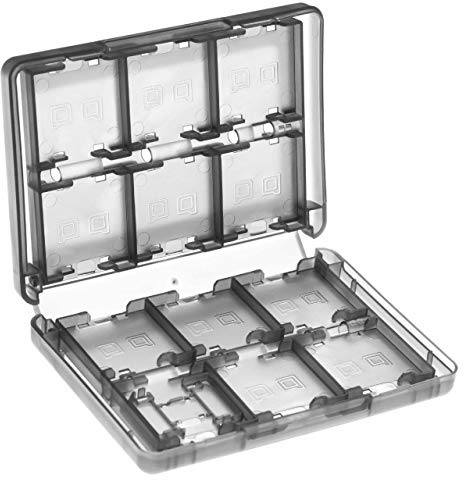 vhbw Etui kompatibel mit Nintendo DS Lite Konsolenspiele | Speicherkarten - Case Schwarz Transparent