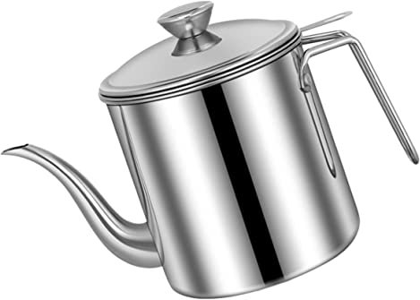 OFFSCH Edelstahl Fettkanne Mit Sieb Für Küche Ölfilterbehälter Zum Aufbewahren Von Öl Ohne Grate Leicht Zu Reinigen