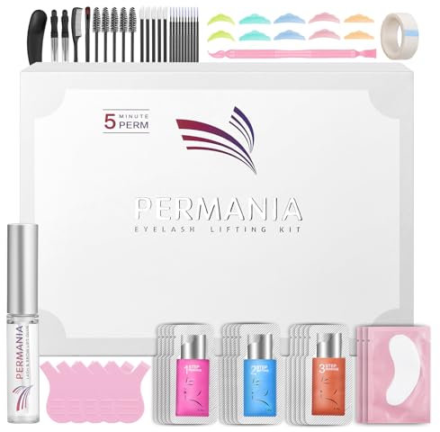 PERMANIA Lash Lift Kit, At Home Eyelash Lift Kit, Individual Pack | Beginner Friendly Complete Set for Eyelash Perming, for Salon and Home Use