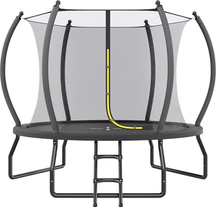 YUMPIE 8FT 10FT 12FT 14FT 15FT 16FT Outdoor Trampoline with Enclosure Net and Ladder, Recreational Trampolines for Kids and Adults, Quick Connect Frame, ASTM Approval