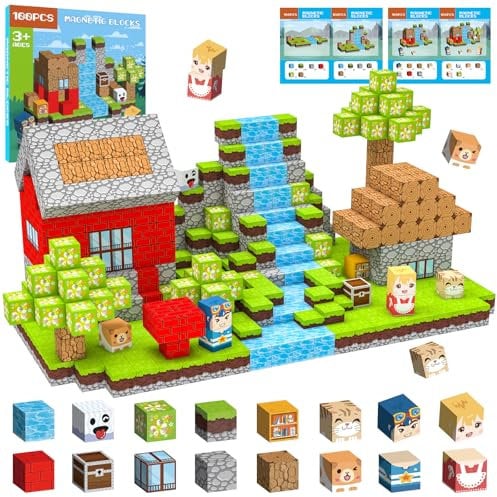 Crifeton Construction Magnetique Enfant 100 pièces 2CM Magnetic Blocks 3+ Jeux Aimants, Bloc de Cube Magnétique de pour Garçon et Fille, Jouet Créatif Montessori Enfants 3 4 5 6 7 8 9 10 11 12 Ans Jeu