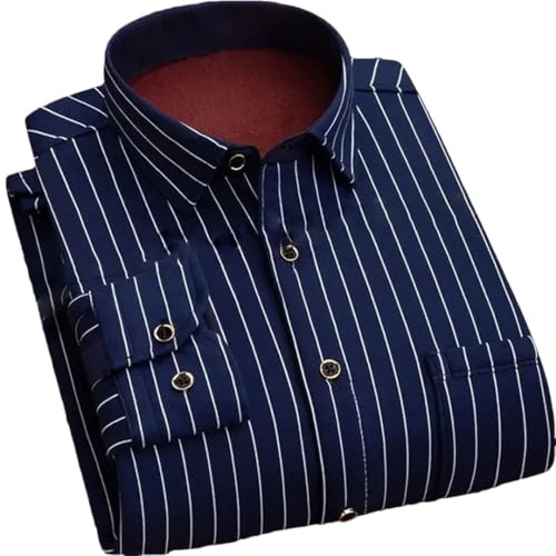 Camicia termica da uomo a maniche lunghe in pile con motivo scozzese, abbigliamento streetwear, H9 C614, XL
