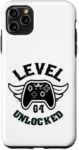 Level 64 Unlocked 64 Birthday Gaming 64 Birthday Gamer Case for iPhone 11 Pro Max