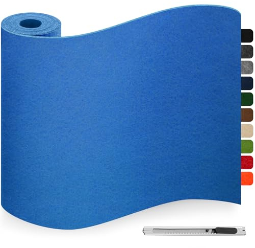 Filzgleiter Selbstklebend Blau, Filz Selbstklebend, Filzgleiter für Stühle, 40x200cm 3mm Dicke Möbelgleiter, Anti-Rutsch Stuhlgleiter, Filz für Möbel, Couch, Box Liner, Cup Mat, DIY