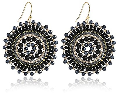 Perlenohrringe für Damen, für Sommer, Perlen-Kristalle, Glasperlen, baumelnd, Bohemia, geeignet für Strand, modische Ohrringe, Glas, Kein Edelstein