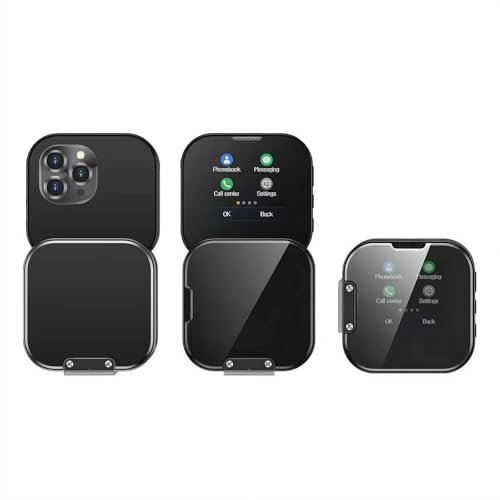 Mini smartphone con schermo HD touch screen da 1,7, pieghevole, con schermo touch screen, doppia SIM, modalità singola, rete 2G, radio FM, per bambini e studenti, colore nero