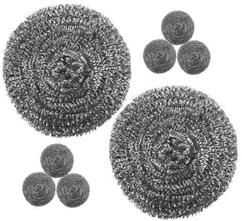 LOEFLIFA 8pcs Unique Design Stainless Steel Scrubber Balls Steel Wire Balls for Griddle Pan Cleaner Dish Scrubber Brush Pot Washing