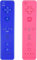 LeonDesigns Wii Controller 2 Pack Wii u Remote mit Silikongehäuse und Handgelenksgurt (rosa+blau)