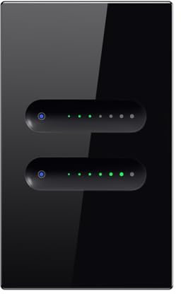 Fuhjythy Tuya WiFi Smart Dimmer Switch Dimmer Light Switch Touch Panel APP Remote Control 2 Gang Works with Home Glass+Plastic,C