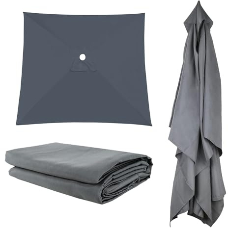300x300cm 200x200cm Toldo De Recambio Para Sombrilla Cuadrada, 300x200cm Grandes Rectangular Parasol Canopy, Exterior Cubierta De Repuesto Para Sombrilla, Protección UV30+ Impermeable(Greys,197X197cm)