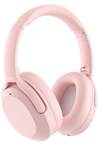 Rebocico Active Noise Cancelling Headphones, Wireless Bluetooth Over-Ear Headphone with Microphone,120H Playtime, Foldable Overhead Headphones with Deep Bass, Fast Charging for Home Travel Office
