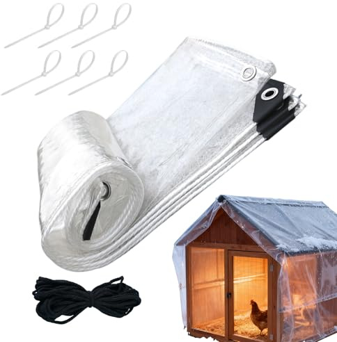 Abdeckung für Hühnerstall | Mit einem Verbunddesign aus verdicktem PVC, der Deckel des Hühnerstalls sorgt für Wind- und Schneebeständigkeit und gleichzeitig eine hohe Reißfestigkeit