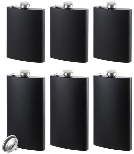 LDXDRU 6 Pack Hip Flasks for Men and Women, 8/12oz Stainless Steel Flask