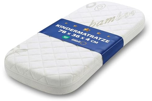Babymatratze Beistellbett Matratze 36×78 cm für Stubenwagen Oeko-Tex | 36 x 78 Wiege Moseskorb Babywanne Babybett Kinderbett Kinderwagen Buggy Laufstall Kindermatratze atmungsaktiv Säugling oval