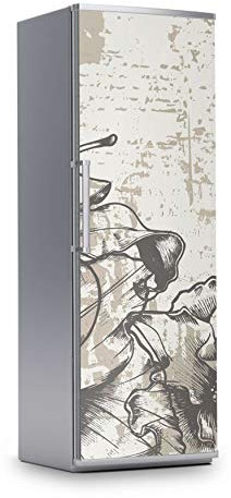 Kühlschrank Foto-Tapete I Dekofolie für Kühlschrankfront - Klebesticker Aufkleber selbstklebend I Dekoration Küche - Design: Styleful Vintage 1