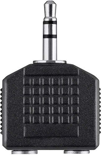 Belkin – Adapter Audio Stereo 3 – 5 mm auf 2 x Stereo 3 – 5 mm, M/F – Schwarz