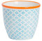 Nicola Spring Handgedruckter Pflanzentopf - 14cm - Blau