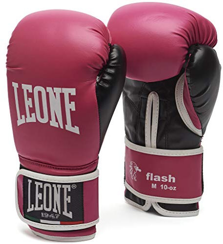 LEONE 1947, Flash Guantoni da Boxe, Unisex – Adulto, Nero, 10OZM, GN083