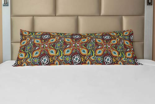 ABAKUHAUS traditionell Körper Kissenbezug mit Reißverschluss, Folklore, Deko-Akzent Langer Kissenbezug, 53 x 137 cm, Mehrfarbig