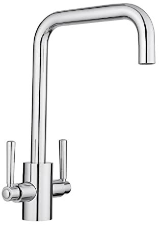 JASSFERRY Modern Kitchen Mixer Tap High Swivel U-Style Spout Sink Faucet Single Double Handles Chrome Polished