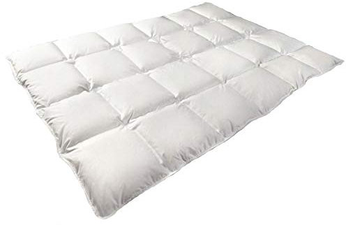 Mayaadi Home Daunendecke 155x220 cm | 950g Bettdecke, 70% Gänsedaunen 30% Federn | 100% natürliche Baumwolle | Made in Europe | Steppdecke geeignet für Allergiker | HS37