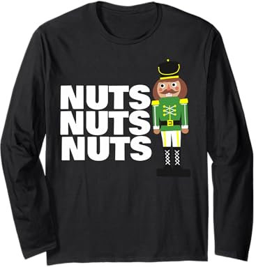 Nueces Nueces Nueces Divertido Cascanueces Navidad Manga Larga