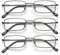 OKH Pack 3 Bloqueo de Luz Azul Rectangle Gafas de Lectura de Metal Para Hombres Anti Fatiga Visual/Head Dolor Spring Bisagra de Lectura Reader +3.0