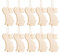 Amosfun Ostern Anhänger Holz Hasen Kaninchen Figur Holzscheiben mit Loch Baumscheiben Geschenkanhänger Hängende Ostern Dekoration zum Bemalen Basteln mit Schnur Khaki 10 Stück