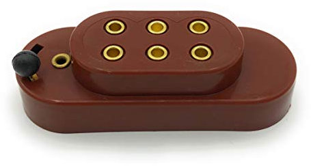 BELI-BECO 63Sch Batteriekappe mit Schalter für Flachbatterie 4,5 V mit 3 Einsteckmöglichkeiten für Krippenbeleuchtung oder Puppenhäuser - 8mm Abstand (Braun)