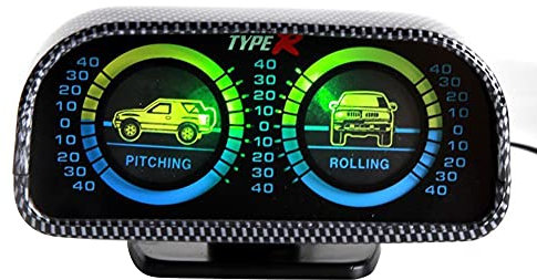 iSpchen Auto Neigungsmesser Offroad Kompass Einstellbare Multifunktions Digitaler Winkelmesser Kfz Neigungsanzeige mit LED-Licht