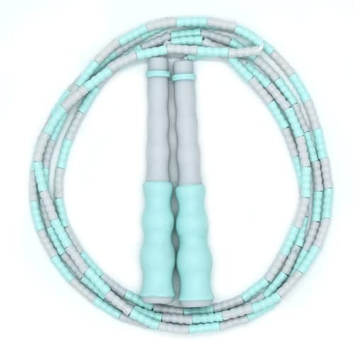 Corda per Saltare con Perline Morbide, Corda Segmentata Regolabile con Maniglia Antiscivolo, Corda per Saltare Fitness (grigio verde)