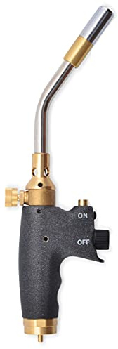 Flame King YSNAX1-020a Gasbrenner-Kit mit hoher Intensität MAX Hitze Propan Gasbrenner Kit mit Druckknopfzünder für Profis beim Löten, Anbraten, Löten, Schweißen, Schwarz
