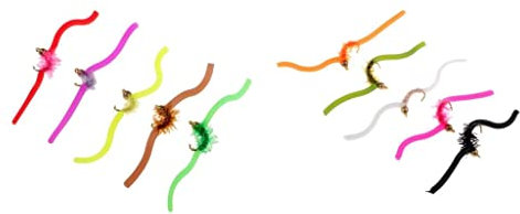 Sharplace 10 Mischfarben Soft Squirmy Worms Forellenfliege