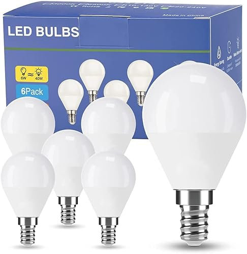 EX UP Lampadine a Led Luce Naturale Attacco Piccolo,G45 6W,E14 SES Base Classic Bulbo risparmio energetico(Equivalenti 40W), Non Dimmeriabile Nessun Sfarfallio Lampada Pacco da 6
