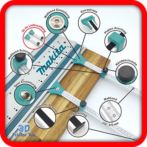 Pro Parallelanschlag für Makita 218-675 mm in Türkis