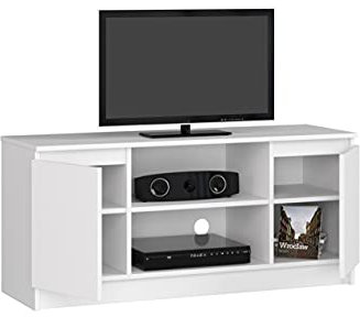 BDW Kommode, RTV Schrank, TV Gerät, viel Stauraum, Kleiderschrank, Diele, Wohnzimmer, Schlafzimmer Kommode, Multifunktionsschrank. Abmessungen: 120 x 55 x 40 cm (Weiß)