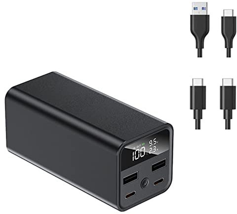 Portable Charger, 100W 20000Mah LED Display Power Bank 2 USB Ports, 2 USB C Input/Output Fast Charging Battery Pack,Phone Charger Power Bank for I-phone 13 12 X 8 Huawei And Samung,Black