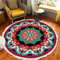 Tomifine Mandala Rund Teppich Quasten, Böhmen Handgewebte Baumwolle Teppiche für Schlafzimmer Wohnzimmer Hausdekor (90 cm,Grün Rot)