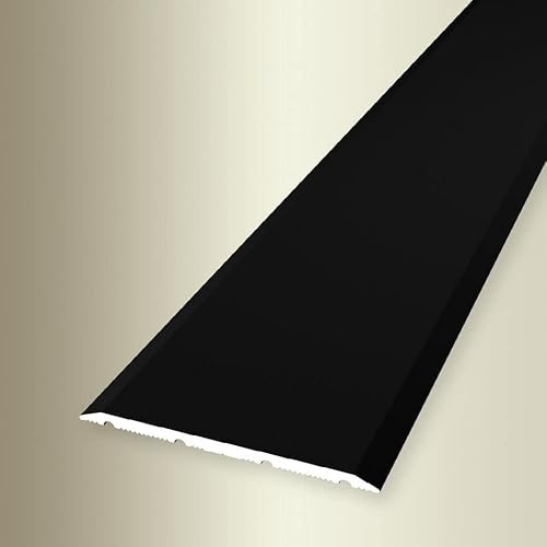 PROVISTON | Übergangsprofil | Breite: 40 mm | Höhe: 0-99 mm | Länge: 900 mm | Aluminium pulverbeschichtet | Glatt | Schwarz | Selbstklebend