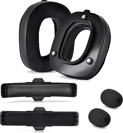 Yaowanguan A50 Gen 4 Mod Kit - Ersatz Ohrpolster Stirnbänder für Astro Gaming A50 Kabelloses Headset Gen 4, Mikrofonschaum, Ohrpolster,A50 Gen 4 Zubehör,Dicke hinzugefügt(Schwarzes Protein+Samt)